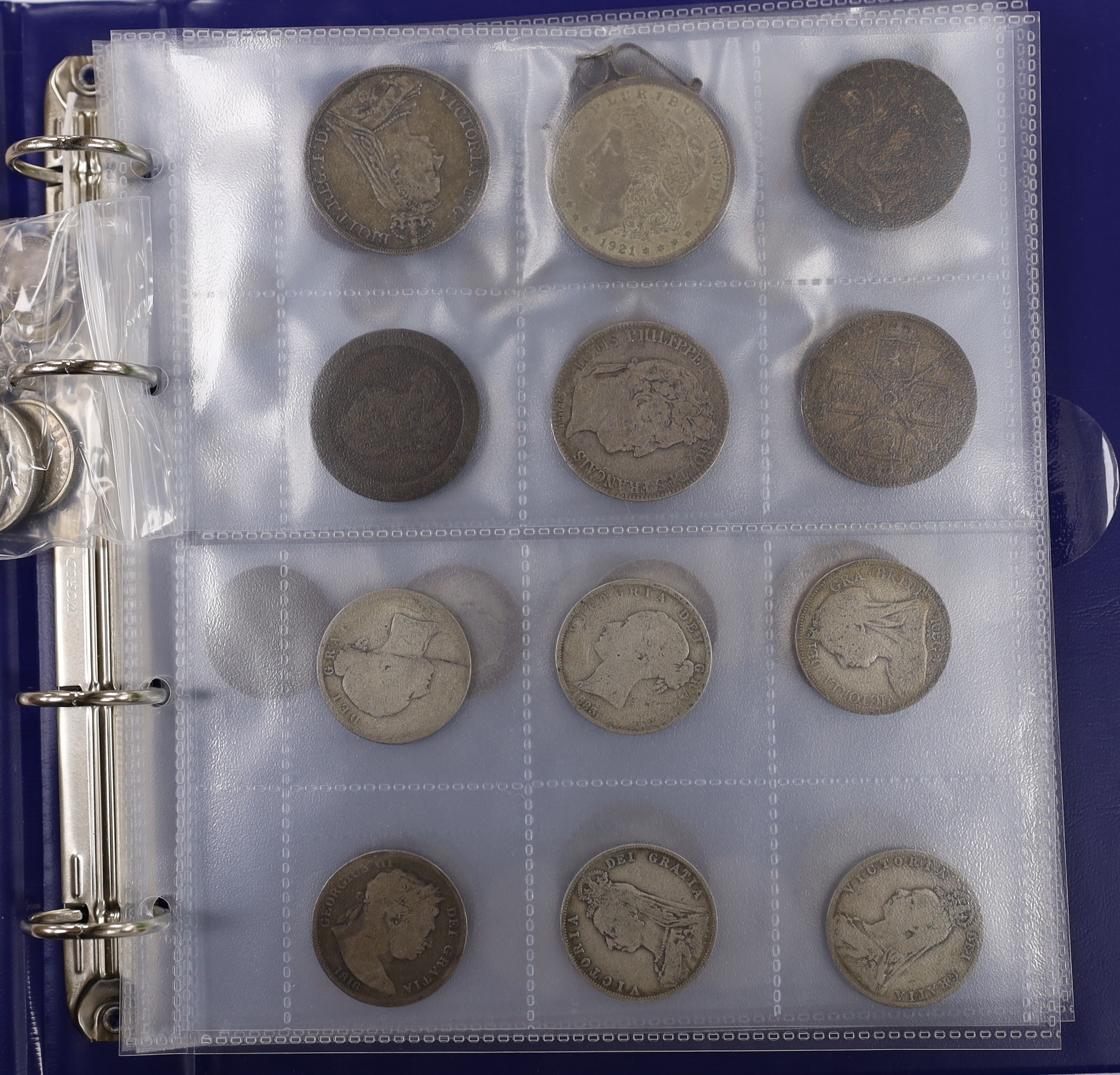 British and World coins, George III to George VI collection in one folder